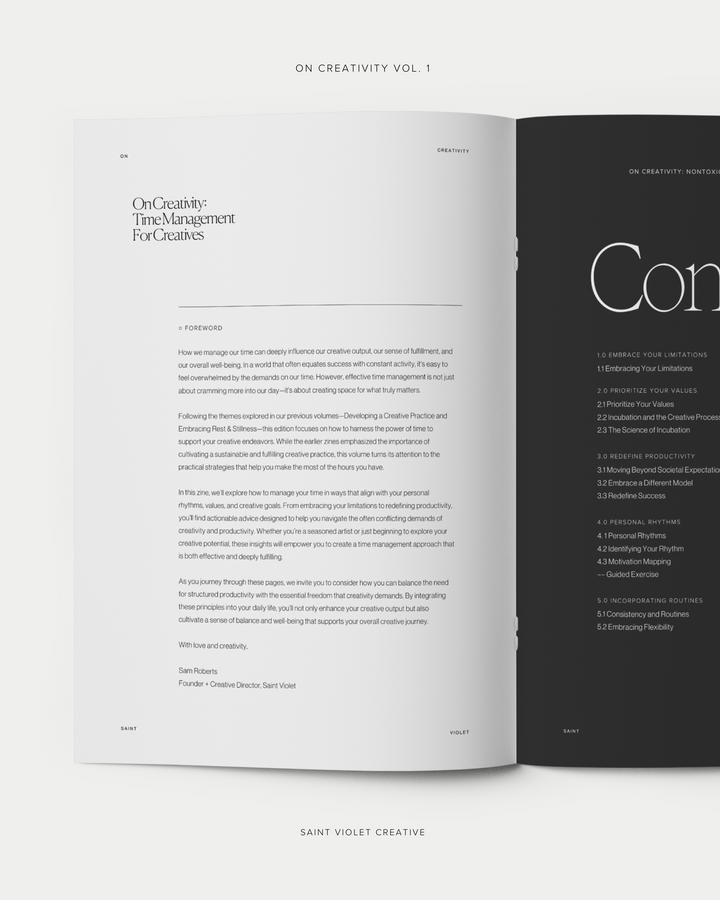 On Creativity Vol. 3: Nontoxic Time Management Techniques for Creatives