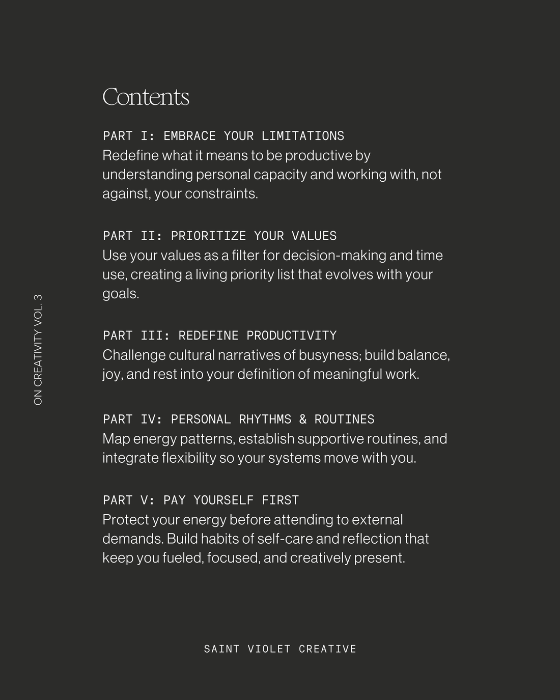 On Creativity Vol. 3: Nontoxic Time Management Techniques for Creatives