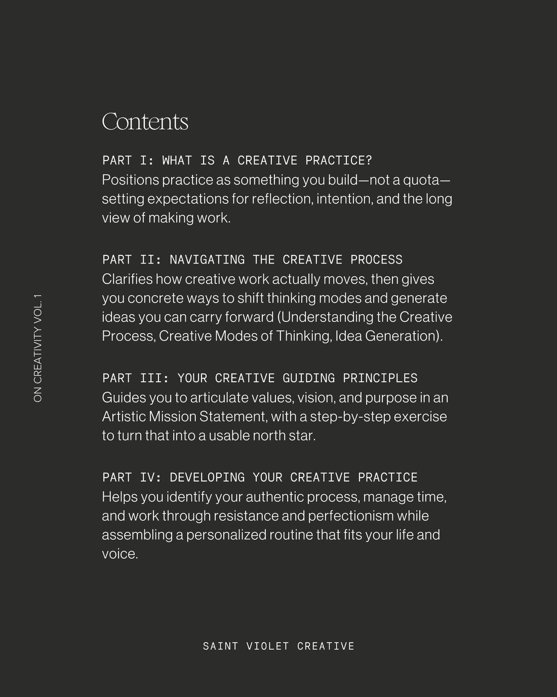 On Creativity Vol. 1: Developing a Creative Practice Zine