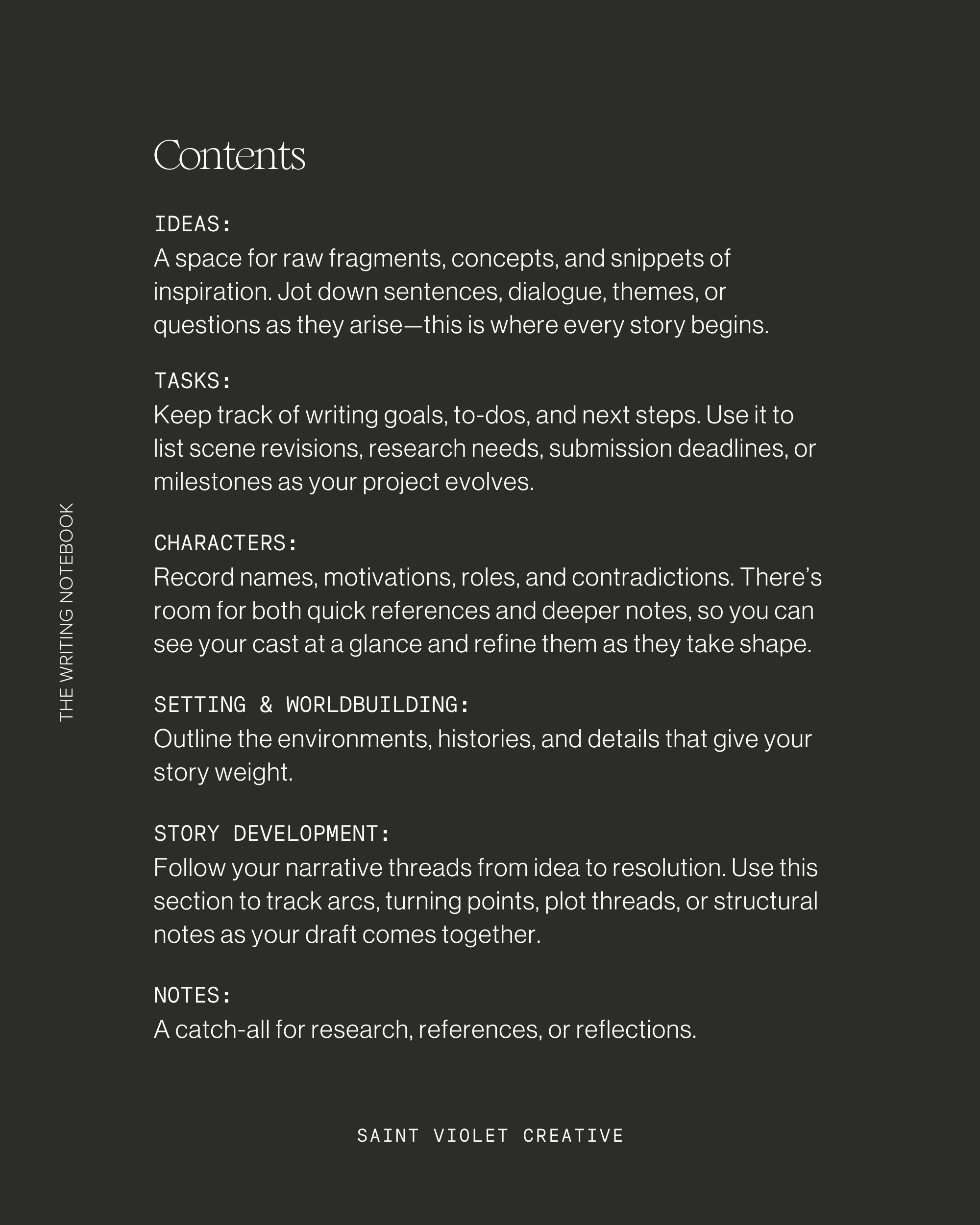 Writing Notebook for Authors