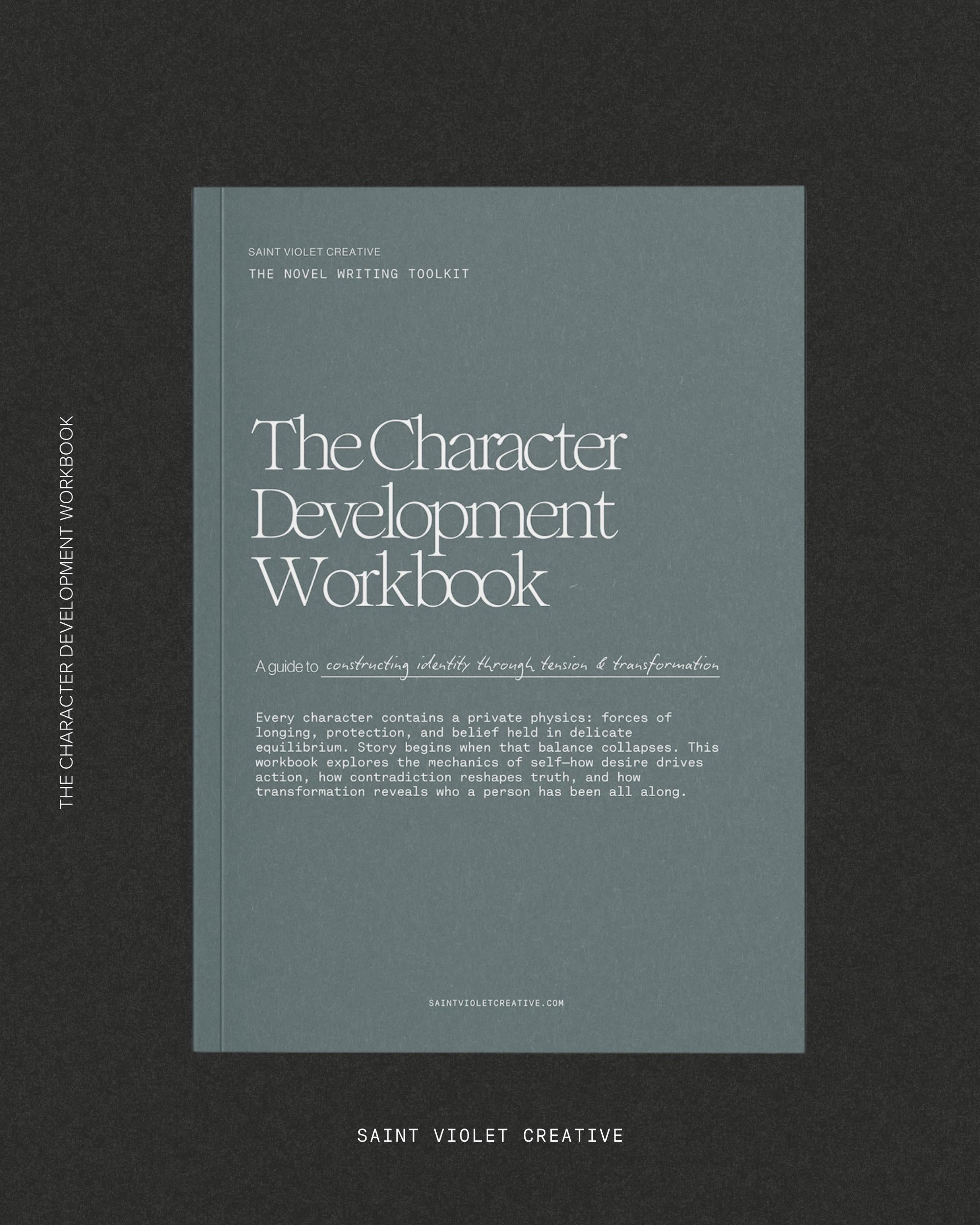 Character Writing Workbook for authors, novelists, and creatives. Advanced creative writing workbook and planner for building believable characters. Includes printable worksheets, prompts, and templates for novel writing, story development, and fiction plotting. Perfect writer gift or author tool for character creation, worldbuilding, and story structure.