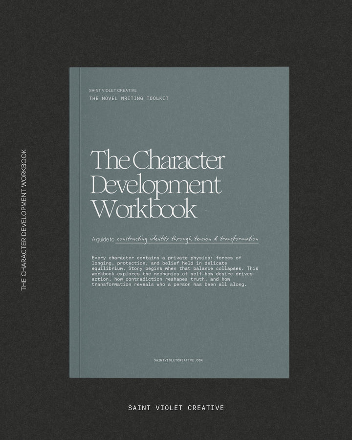 Character Writing Workbook for authors, novelists, and creatives. Advanced creative writing workbook and planner for building believable characters. Includes printable worksheets, prompts, and templates for novel writing, story development, and fiction plotting. Perfect writer gift or author tool for character creation, worldbuilding, and story structure.