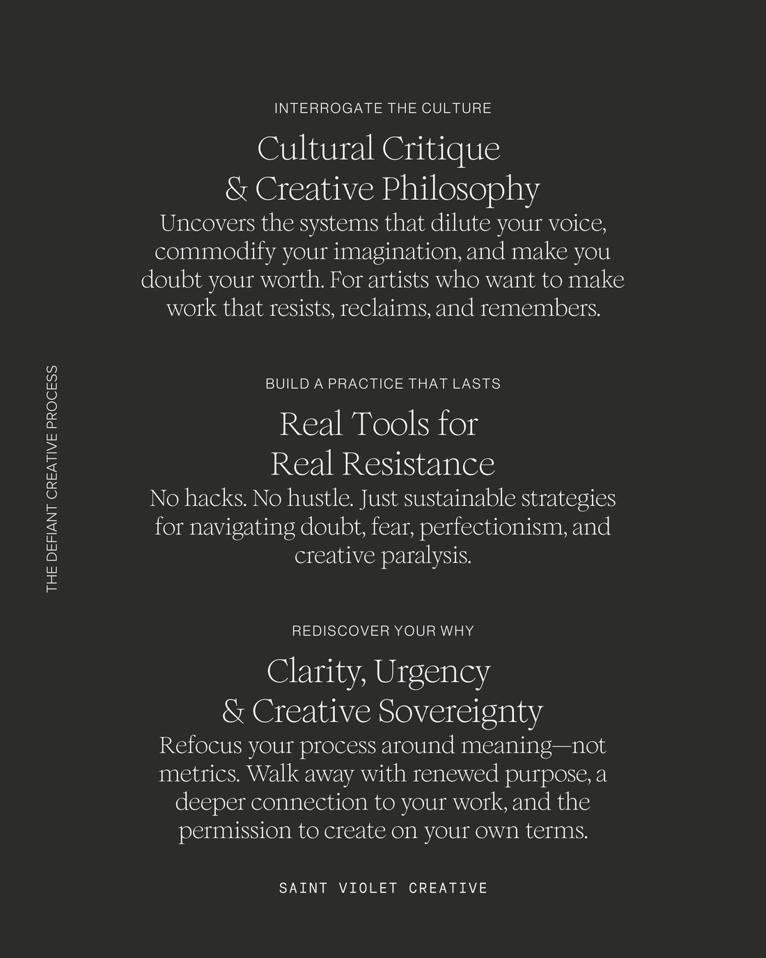 Creative Process eBook and workbook for artists and writers reclaiming their inspiration. The Defiant Creative Process offers reflections, exercises, and grounded frameworks for sustainable creativity. Ideal for creatives who want more than quick motivation—a deep, lasting relationship with their art.