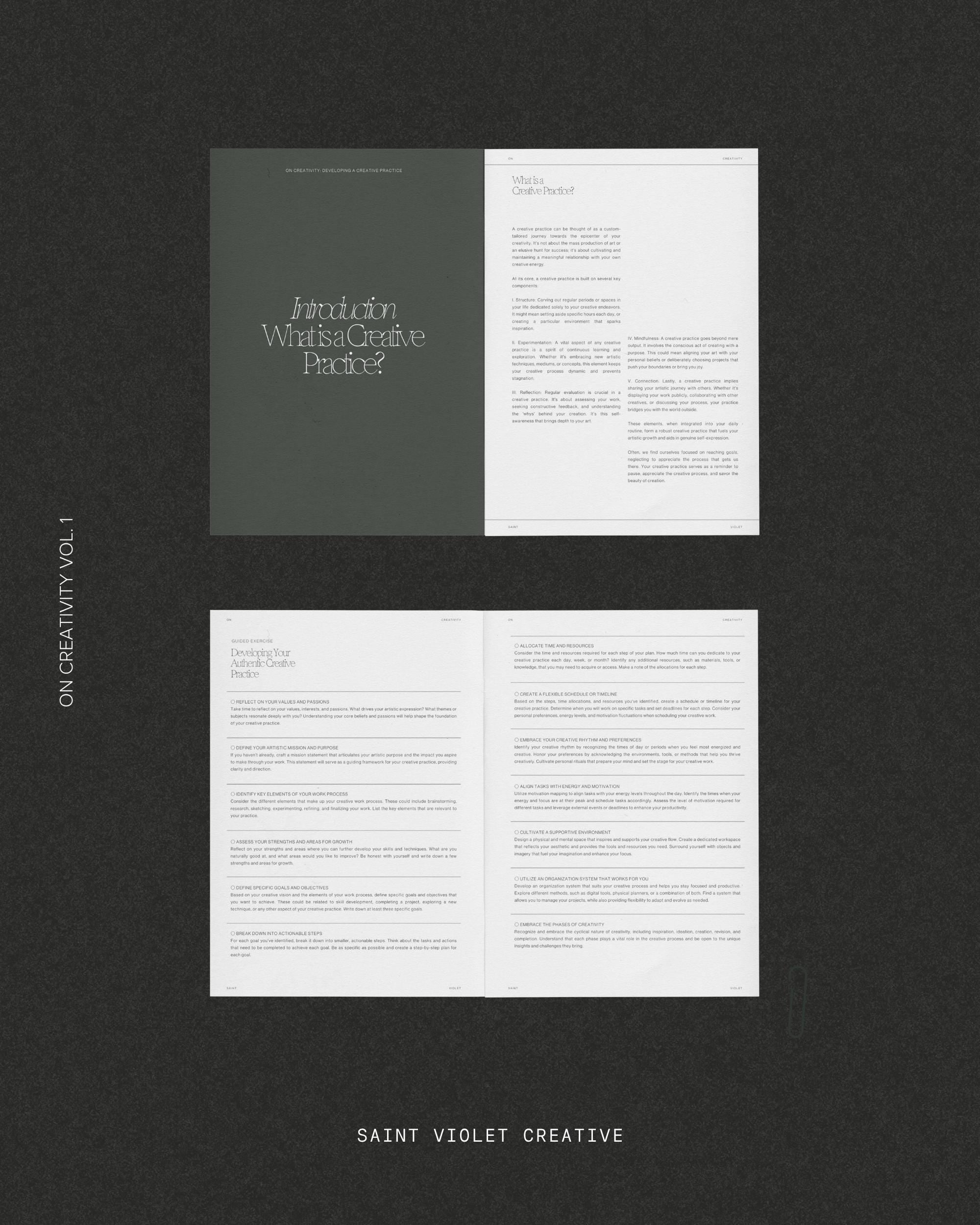 On Creativity Vol. 1: Developing a Creative Practice Zine