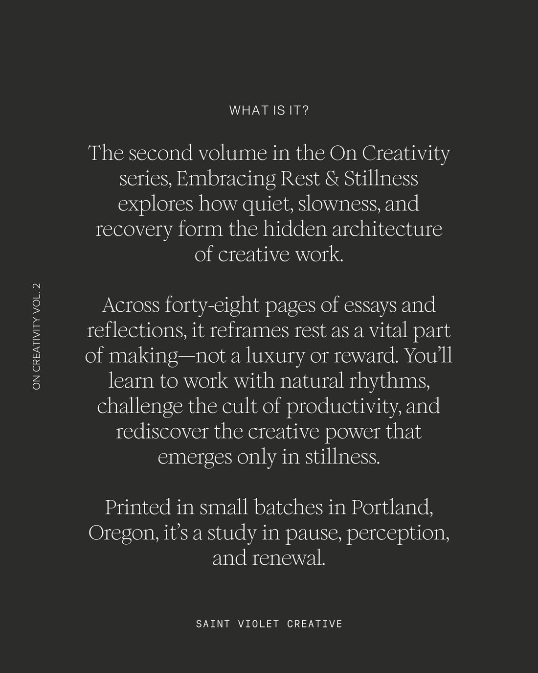 On Creativity Vol. 2: Embracing Rest & Stillness
