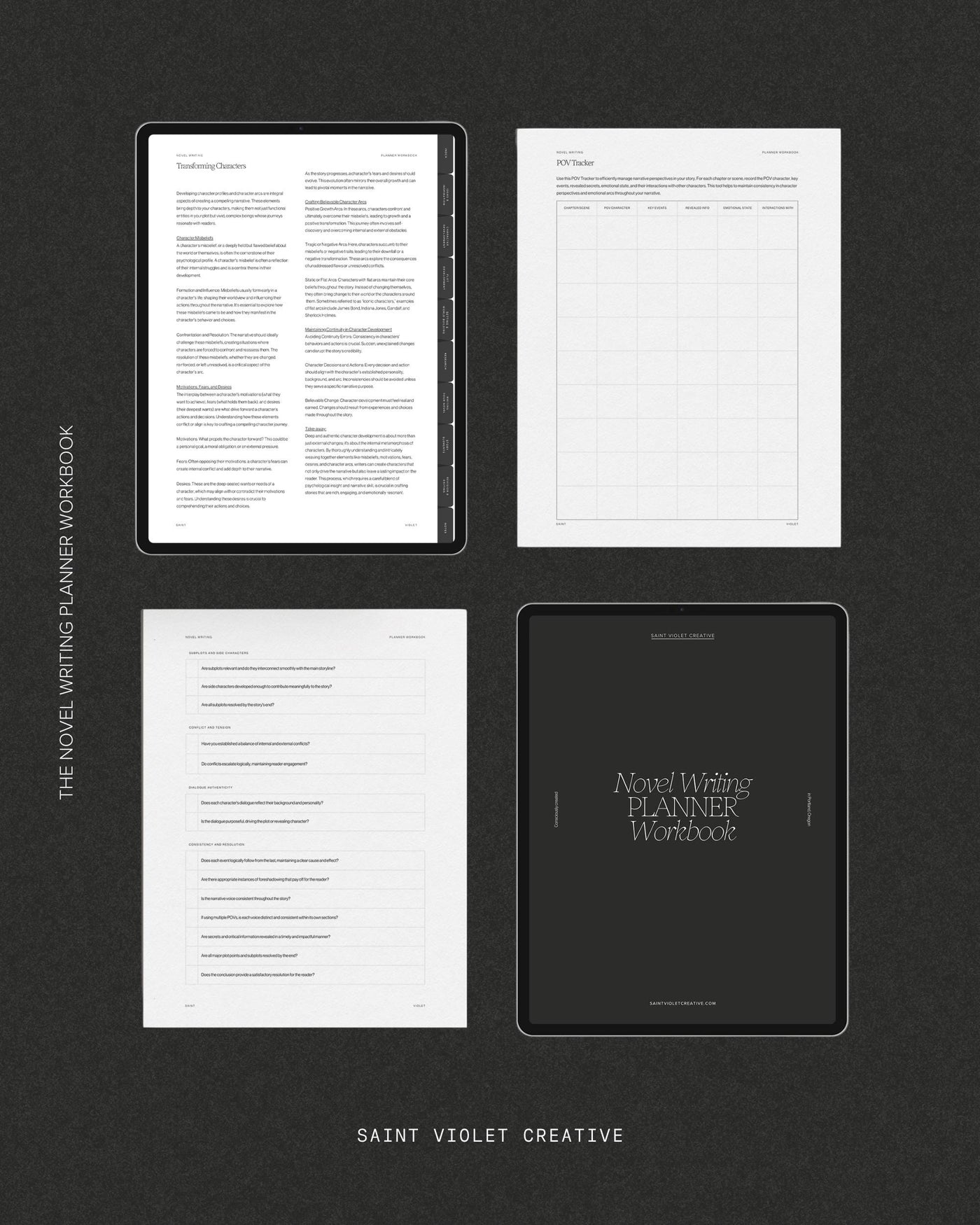 Author Planner and Novel Writing Workbook that combines structure, creativity, and flexibility. Features dedicated sections for plot development, character building, and world design. A thoughtful writer gift and writing journal for authors learning how to write and organize their ideas.