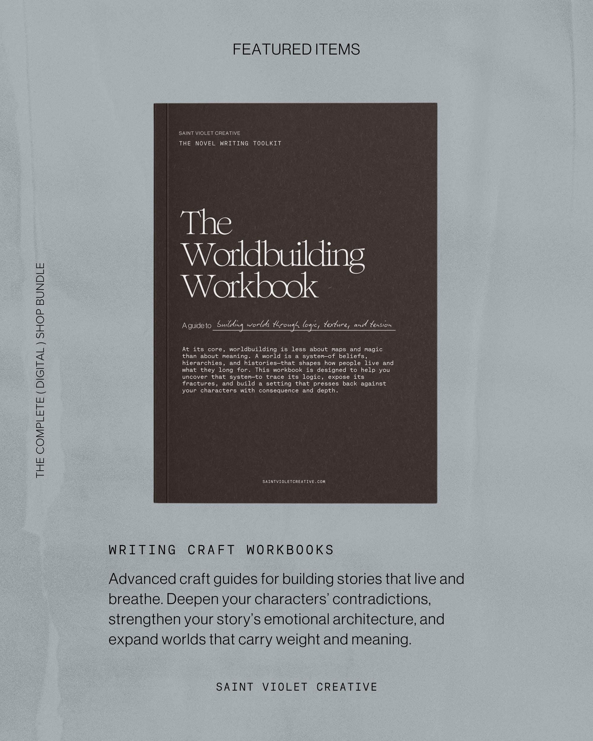 The Full Saint Violet Creative Digital Library — includes all writing workbooks, creative zines, printable planners, and Notion templates. A complete resource for artists and writers to manage projects, organize ideas, and reconnect with creative flow. Perfect digital writer gift.