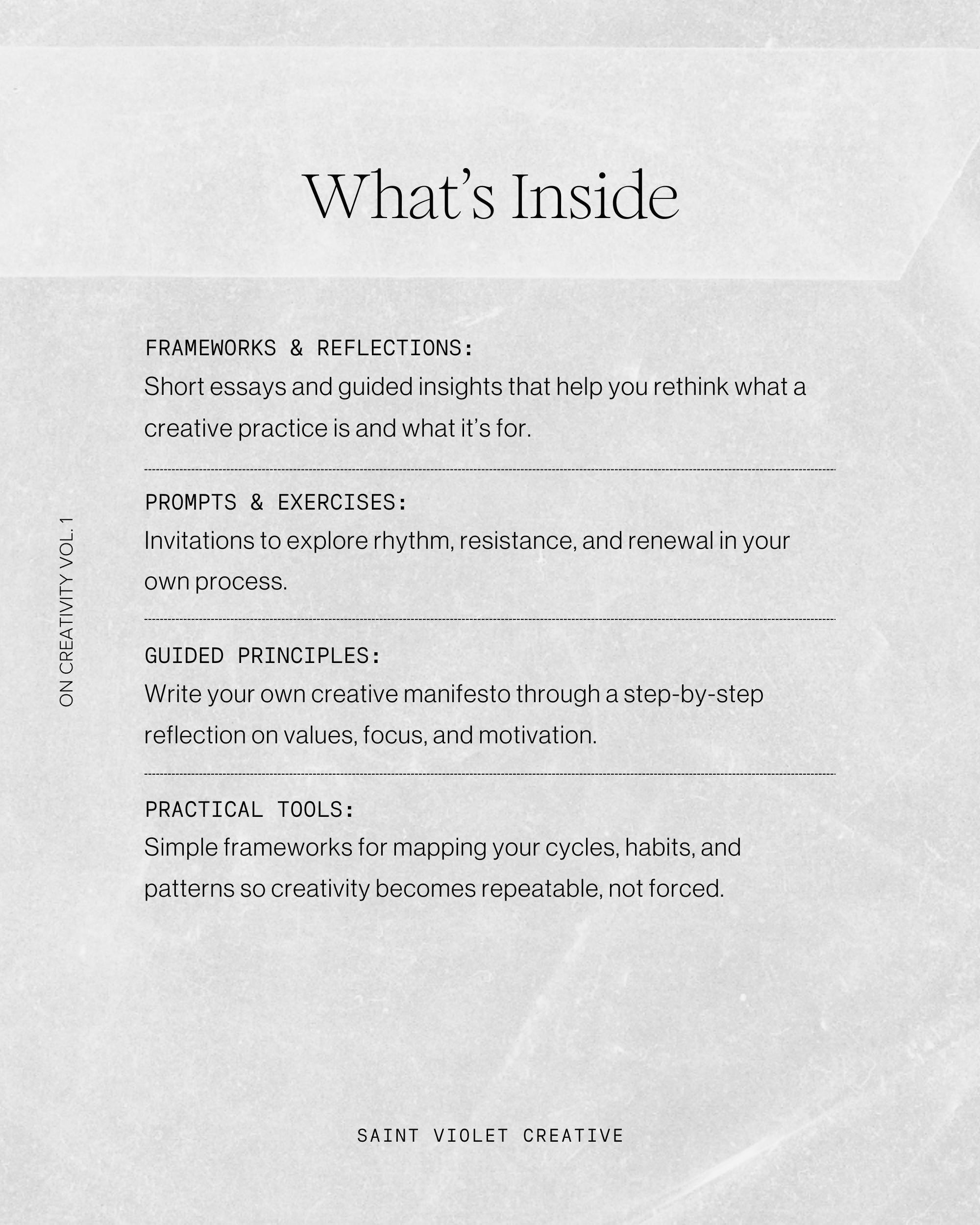 On Creativity Vol. 1: Developing a Creative Practice Zine