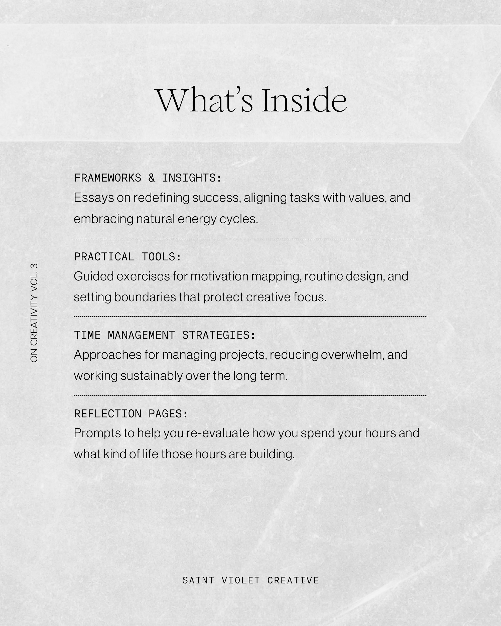 On Creativity Vol. 3: Nontoxic Time Management Techniques for Creatives